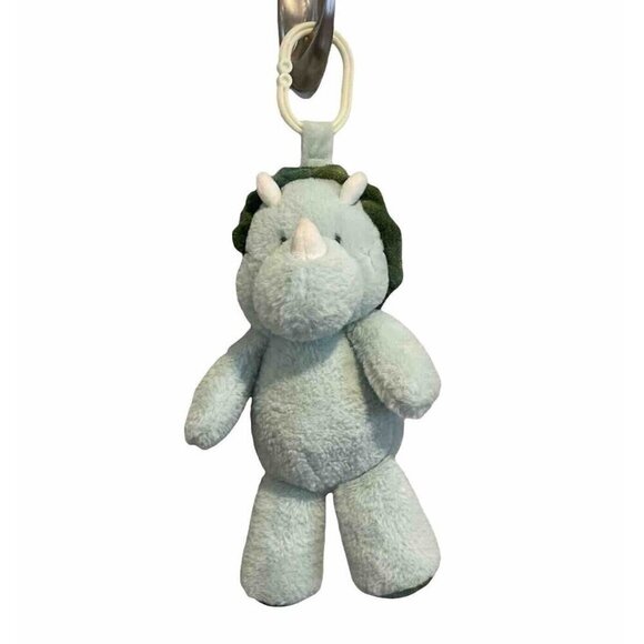 Kellytoy 13" Green Triceratops Dinosaur Crinkle Rattle Baby Toy Plush - Picture 1 of 9